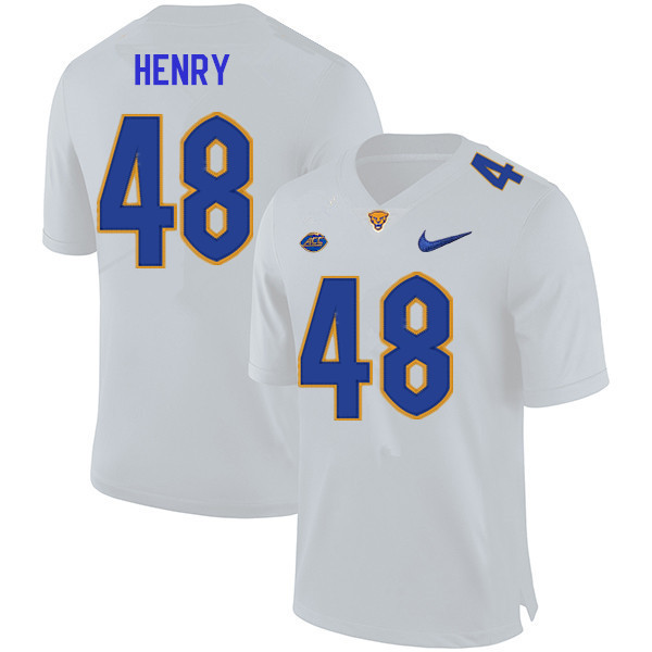 Men #48 Jackson Henry Pitt Panthers College Football Jerseys Sale-White